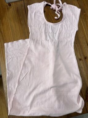 Free People Pale Pink Knit Halter Top